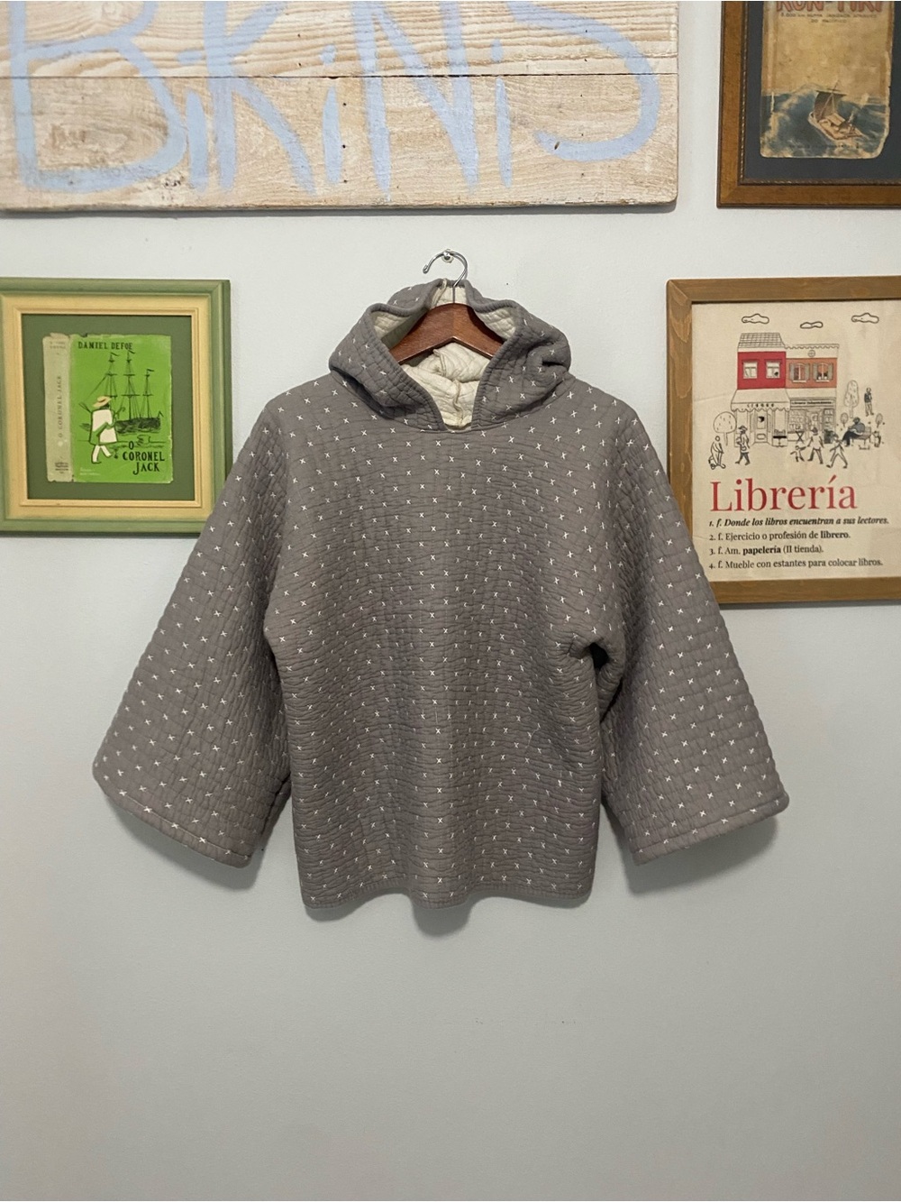Quilted Hooded Pullover Bog No Waste Jacket - Gray